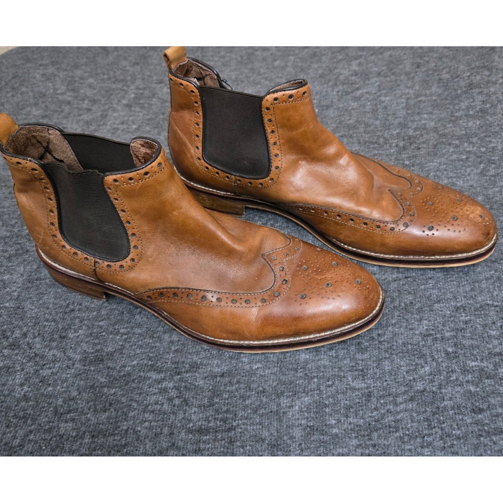 Johnston & Murphy Wingtip Chelsea Boot Mens 10.5 Leather Brogue Heritage Classic
